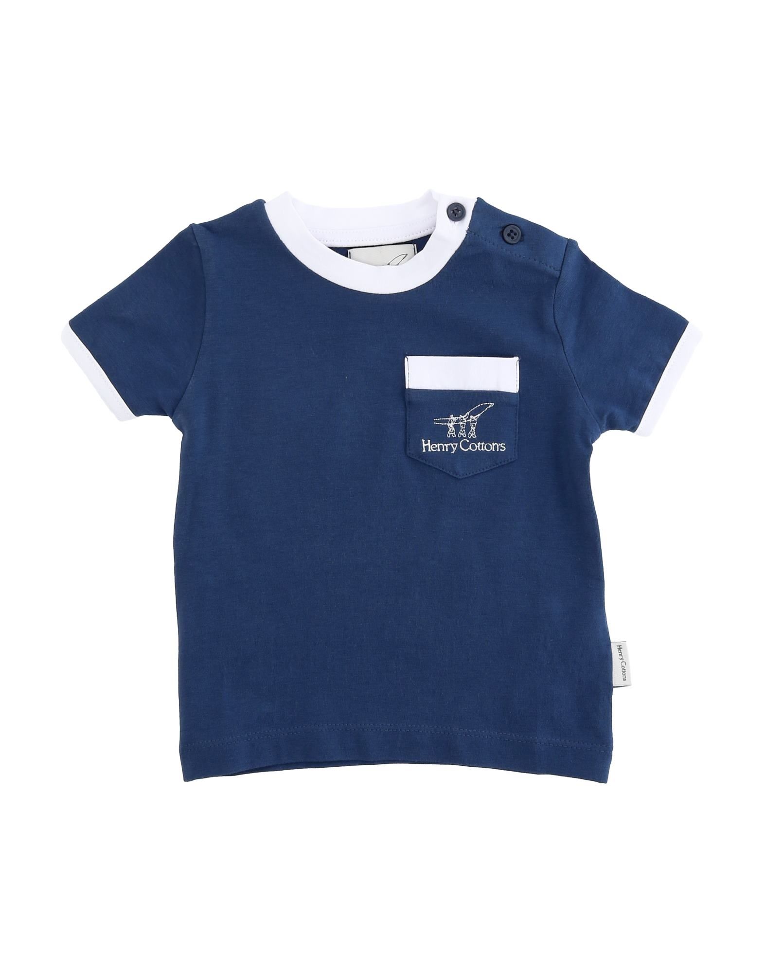 Henry Cotton's Kids' T-shirts In Pastel Blue