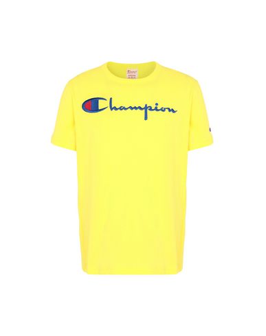 Crewneck T-shirt Logo Man T-shirt Yellow Size L Cotton