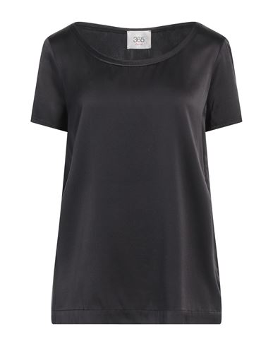 Woman Top Black Size 8 Silk, Elastane