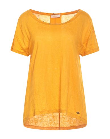 Marani Jeans Woman T-shirt Ocher Size L Linen In Yellow