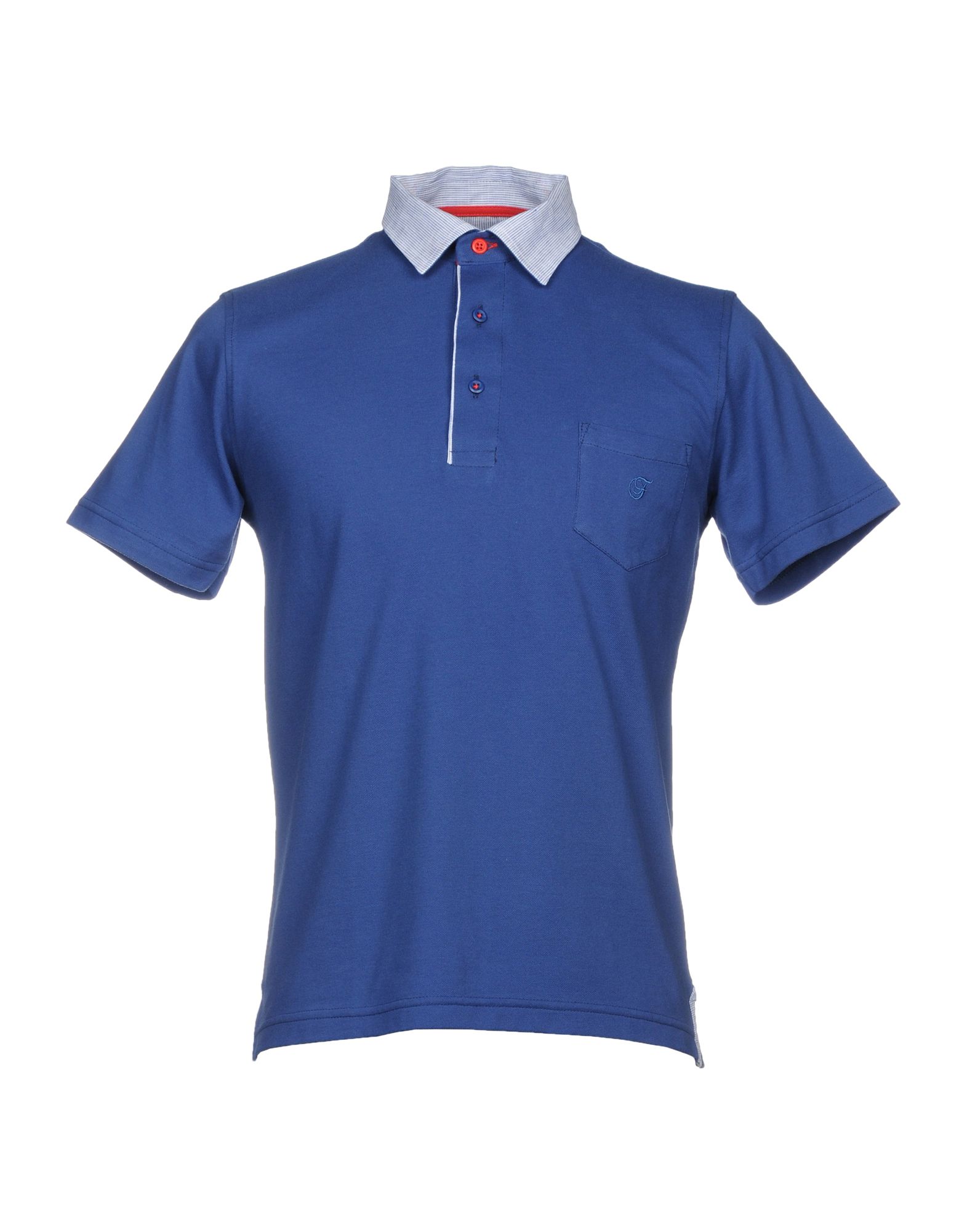 《送料無料》FONDERICO メンズ ポロシャツ ブルー S コットン 100%