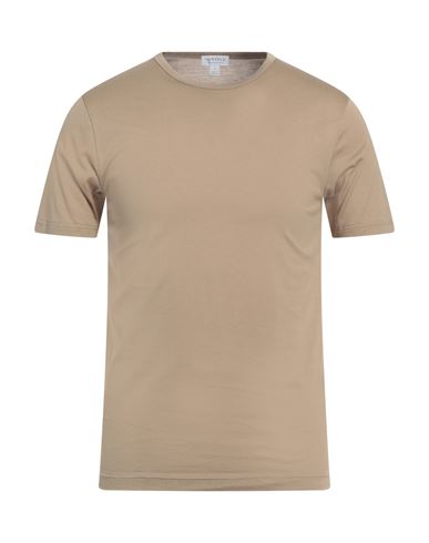 Man T-shirt Sage green Size S Cotton