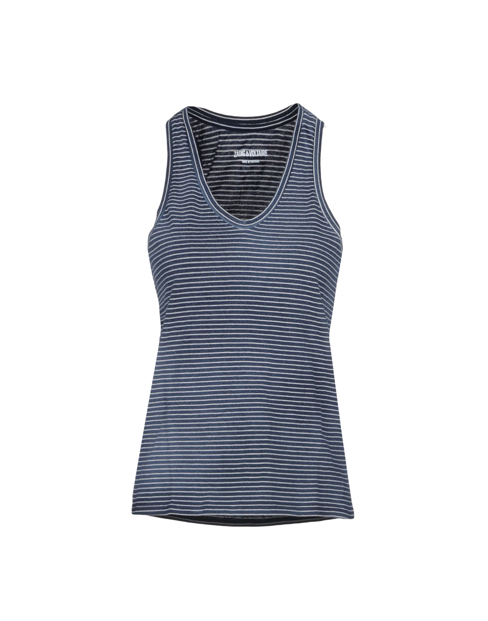 ZADIG & VOLTAIRE ZADIG & VOLTAIRE WOMAN TANK TOP MIDNIGHT BLUE SIZE M COTTON,12149256SF 3