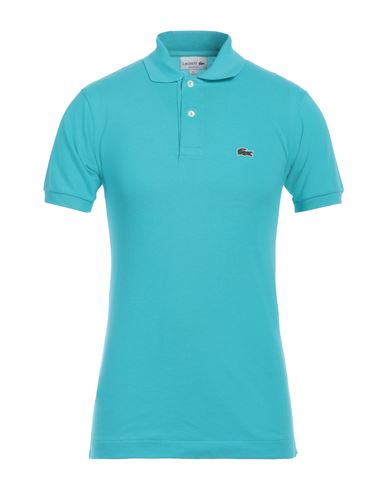 Lacoste Man Polo Shirt Turquoise Size 8 Cotton In Blue