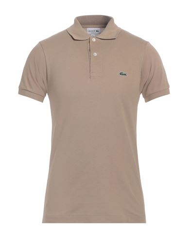 Lacoste Man Polo Shirt Sand Size 7 Cotton In Neutral
