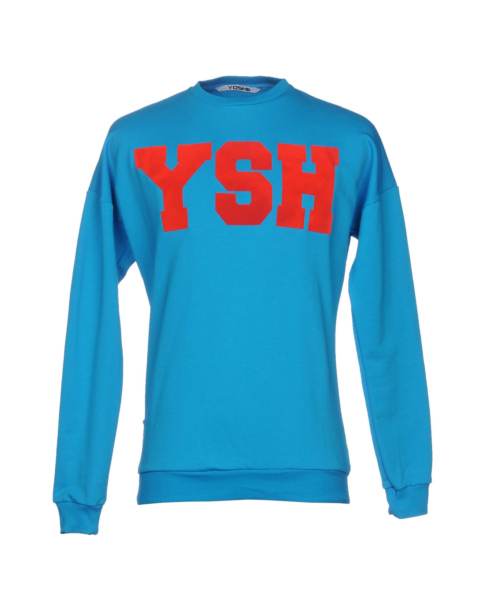 《送料無料》YOSHII メンズ スウェットシャツ ターコイズブルー S コットン 100%