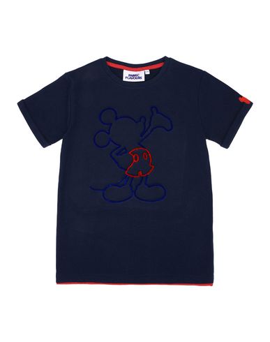 FABRIC FLAVOURS ボーイズ 9-16 歳 T シャツ ダークブルー 9 コットン 100% Mickey Mouse Tuft T-Shirt TEE