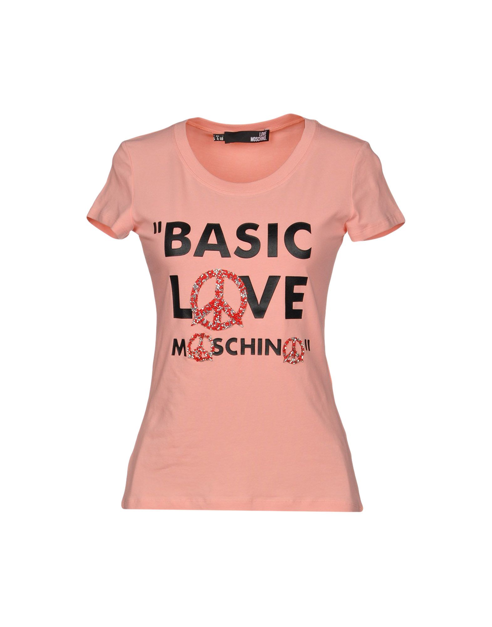 《セール開催中》LOVE MOSCHINO レディース T シャツ ピンク 44 92% コットン 8% ポリウレタン ガラス