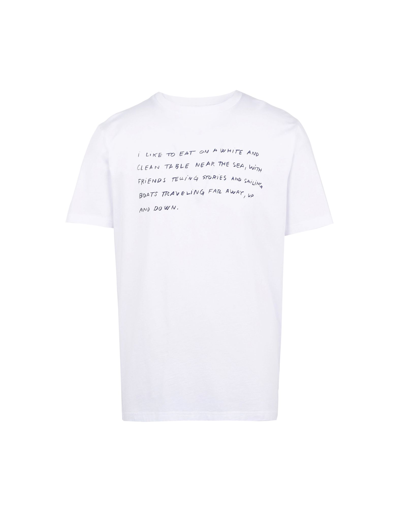 《送料無料》WOOD WOOD メンズ T シャツ ホワイト S コットン 100% Near the Sea T-shirt Mens graphic T-shirt