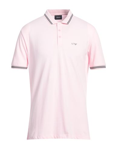 Man Polo shirt Pink Size XL Cotton, Elastane, Polyester