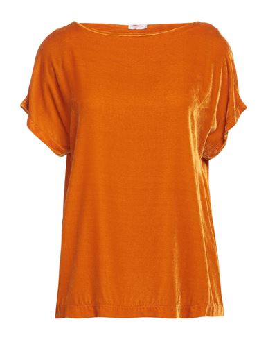 Woman Top Orange Size L Viscose, Silk, Elastane
