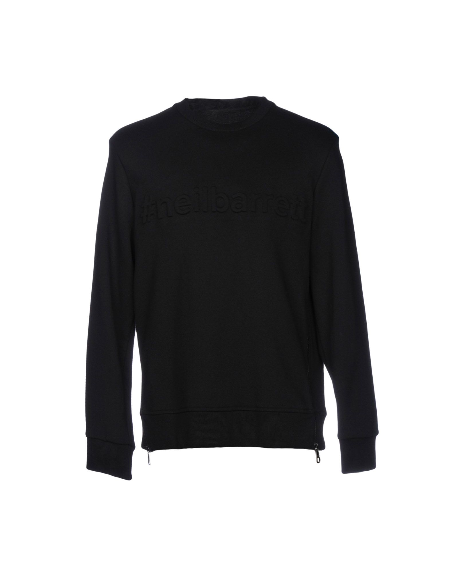 《送料無料》NEIL BARRETT メンズ スウェットシャツ ブラック XS コットン 100% / レーヨン / ポリウレタン