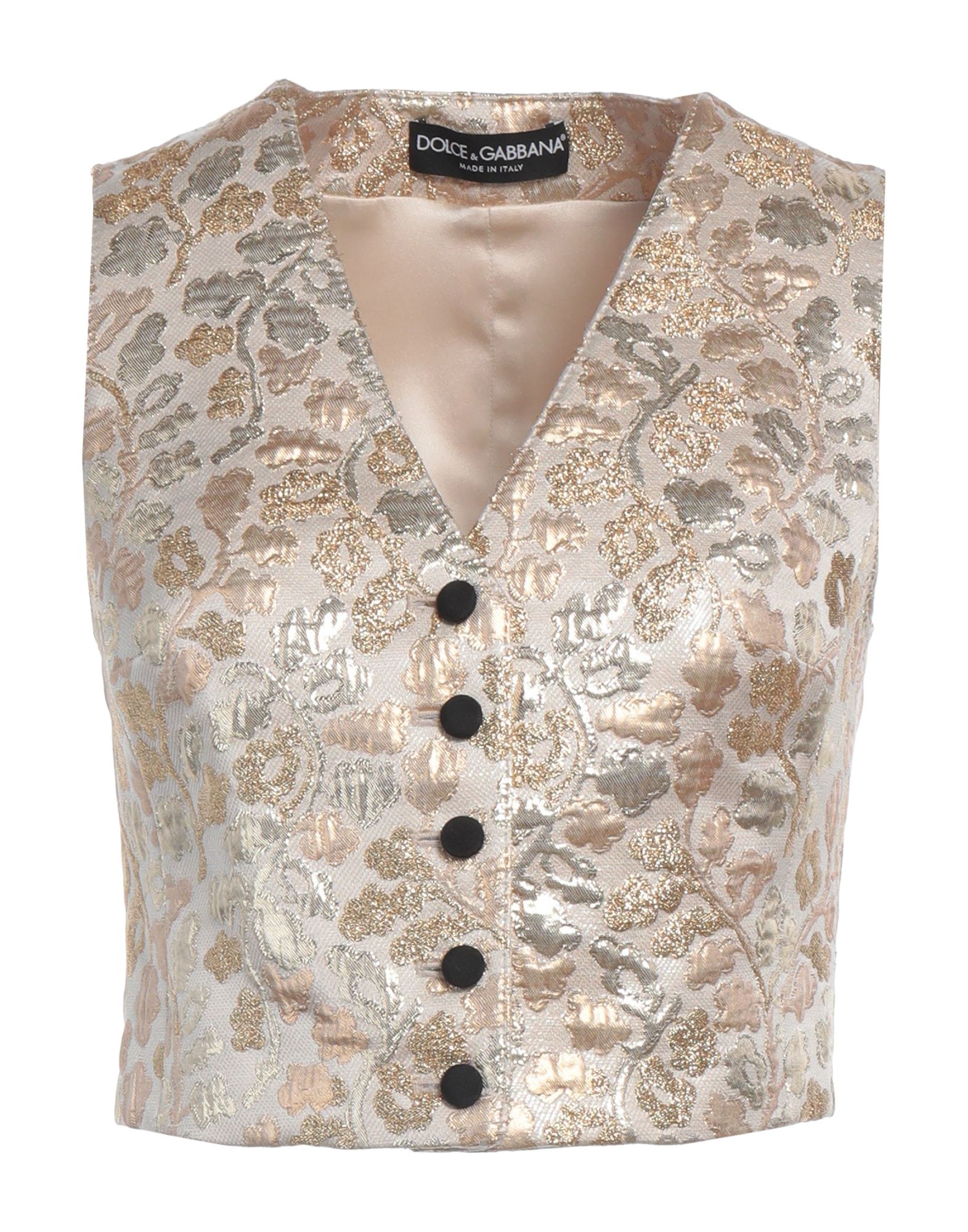 DOLCE & GABBANA DOLCE & GABBANA WOMAN TAILORED VEST PLATINUM SIZE 4 ACRYLIC, ACETATE, LUREX,12176776GP 3