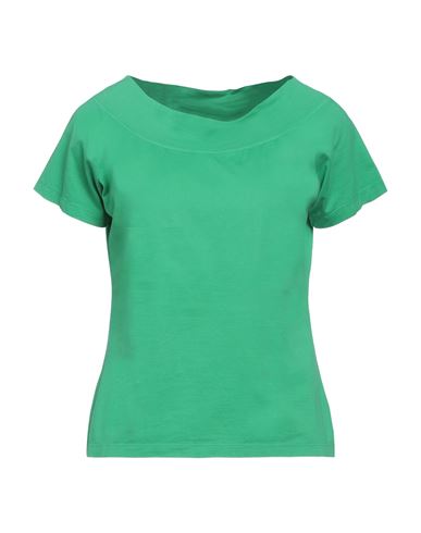 Shop Rossopuro Woman T-shirt Green Size 12 Cotton