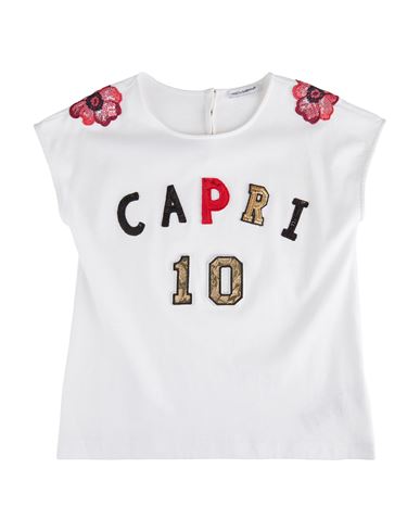 Dolce & Gabbana Babies'  Toddler Girl T-shirt White Size 6 Cotton, Polyester, Acetate, Silk, Polyamide
