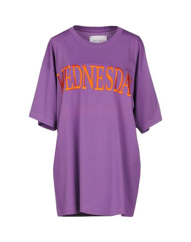 Woman T-shirt Purple Size M Cotton