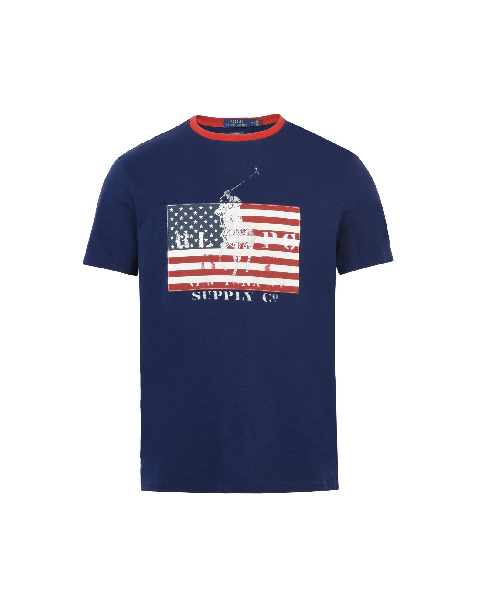 《送料無料》POLO RALPH LAUREN メンズ T シャツ ダークブルー S コットン 100% The Iconic American flag T Shirt