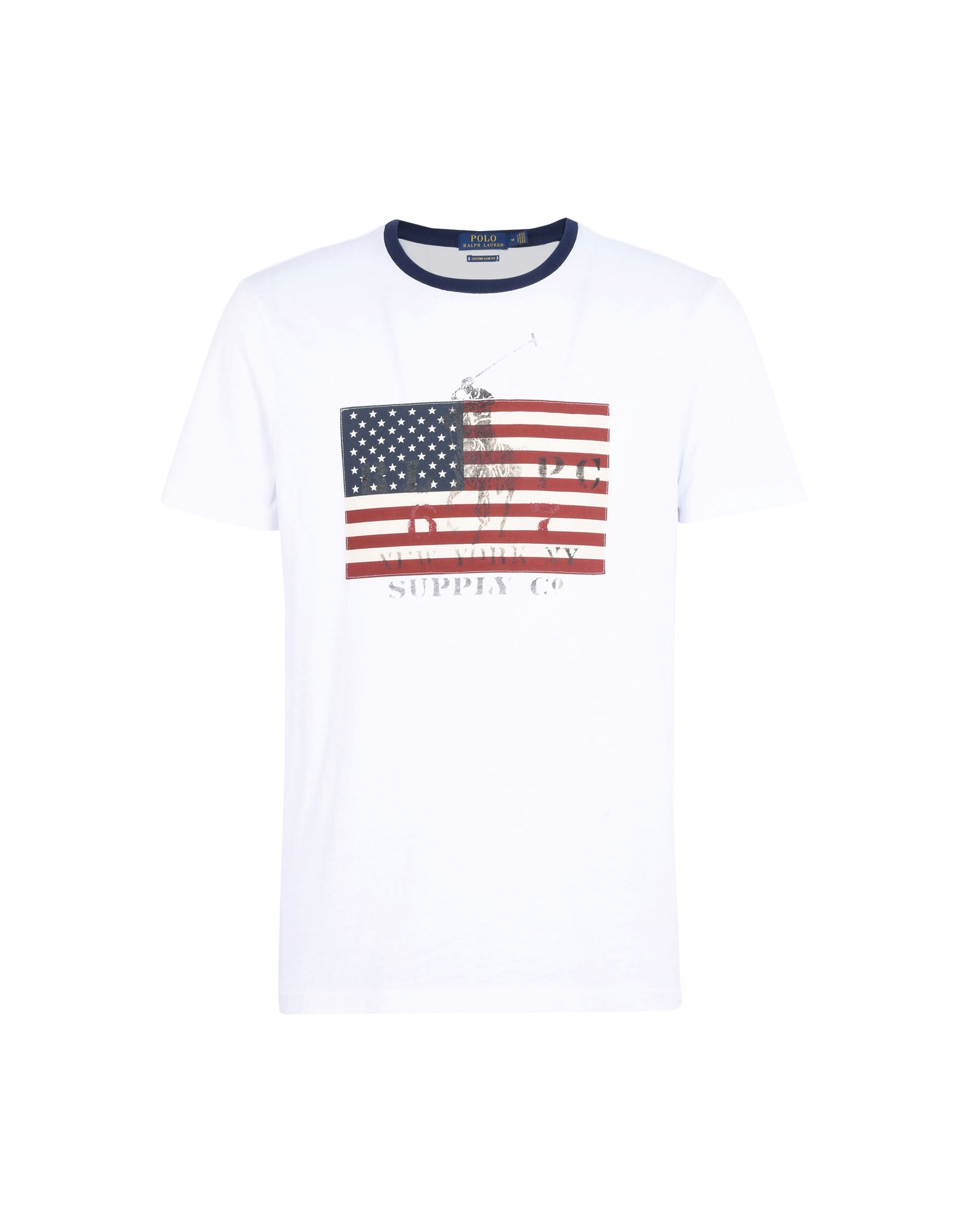 《送料無料》POLO RALPH LAUREN メンズ T シャツ ホワイト S コットン 100% The Iconic American flag T Shirt