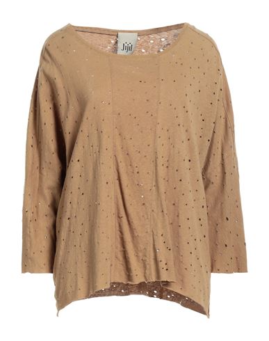 Jijil Woman T-shirt Camel Size 4 Cotton, Linen In Beige