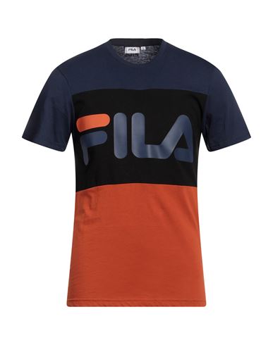 Fila Man T-shirt Rust Size S Cotton In Multi