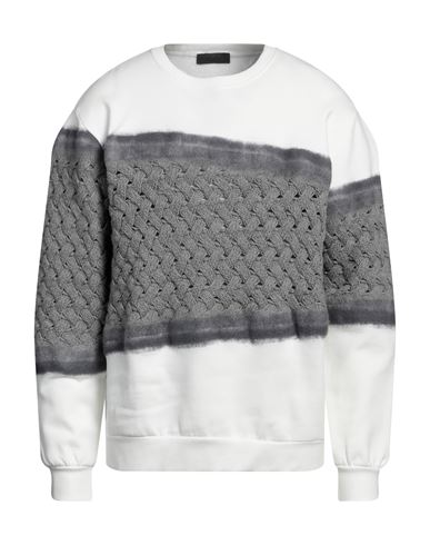 Lucques Man Sweatshirt White Size L Wool, Cotton
