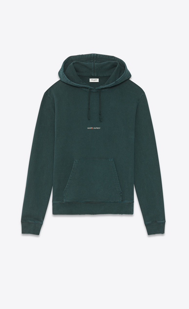 destroyed saint laurent logo hoodie