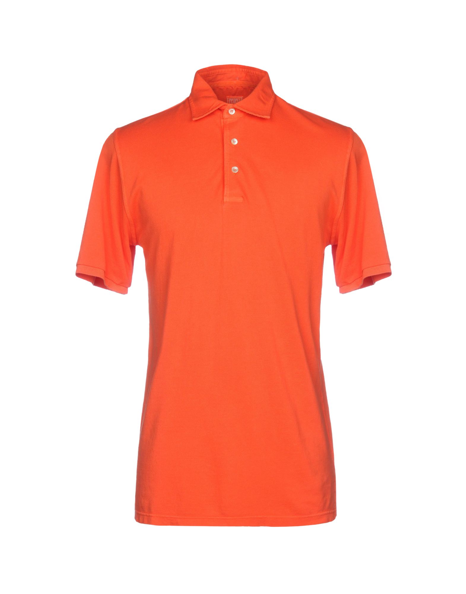 《送料無料》FEDELI メンズ ポロシャツ オレンジ 52 コットン 100%