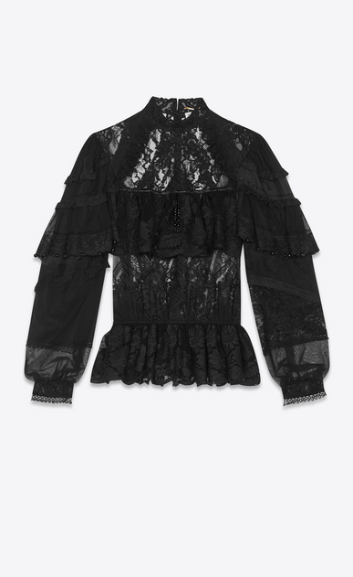 SAINT LAURENT Tops and Blouses Woman lace embroidered blouse a_V4