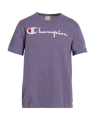 Champion Man T-shirt Dark Purple Size L Cotton