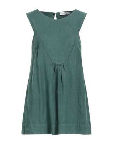 Alpha Studio Woman Top Pastel Blue Size 6 Linen