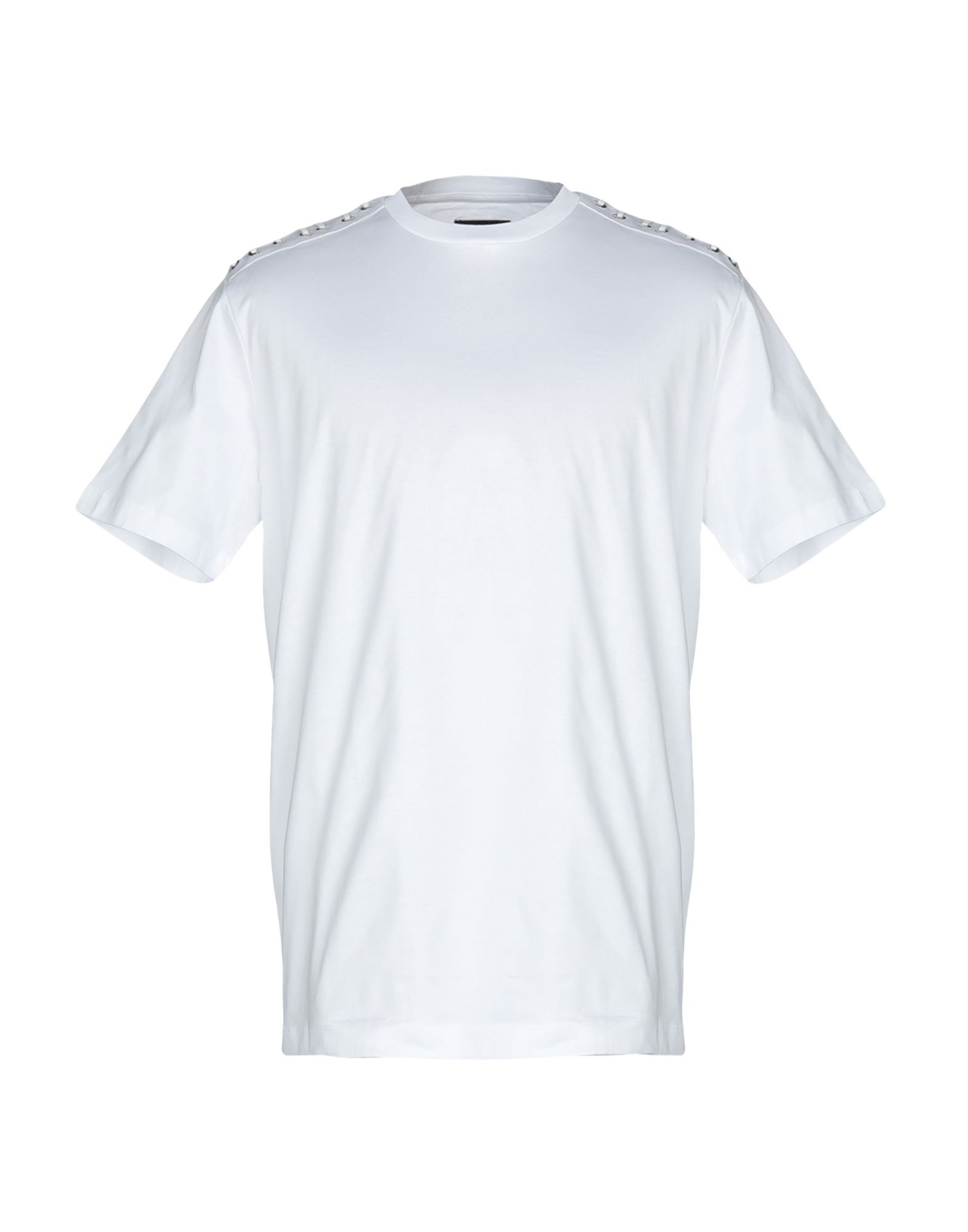 《送料無料》LES HOMMES メンズ T シャツ ホワイト S コットン 100% / 羊革（ラムスキン）