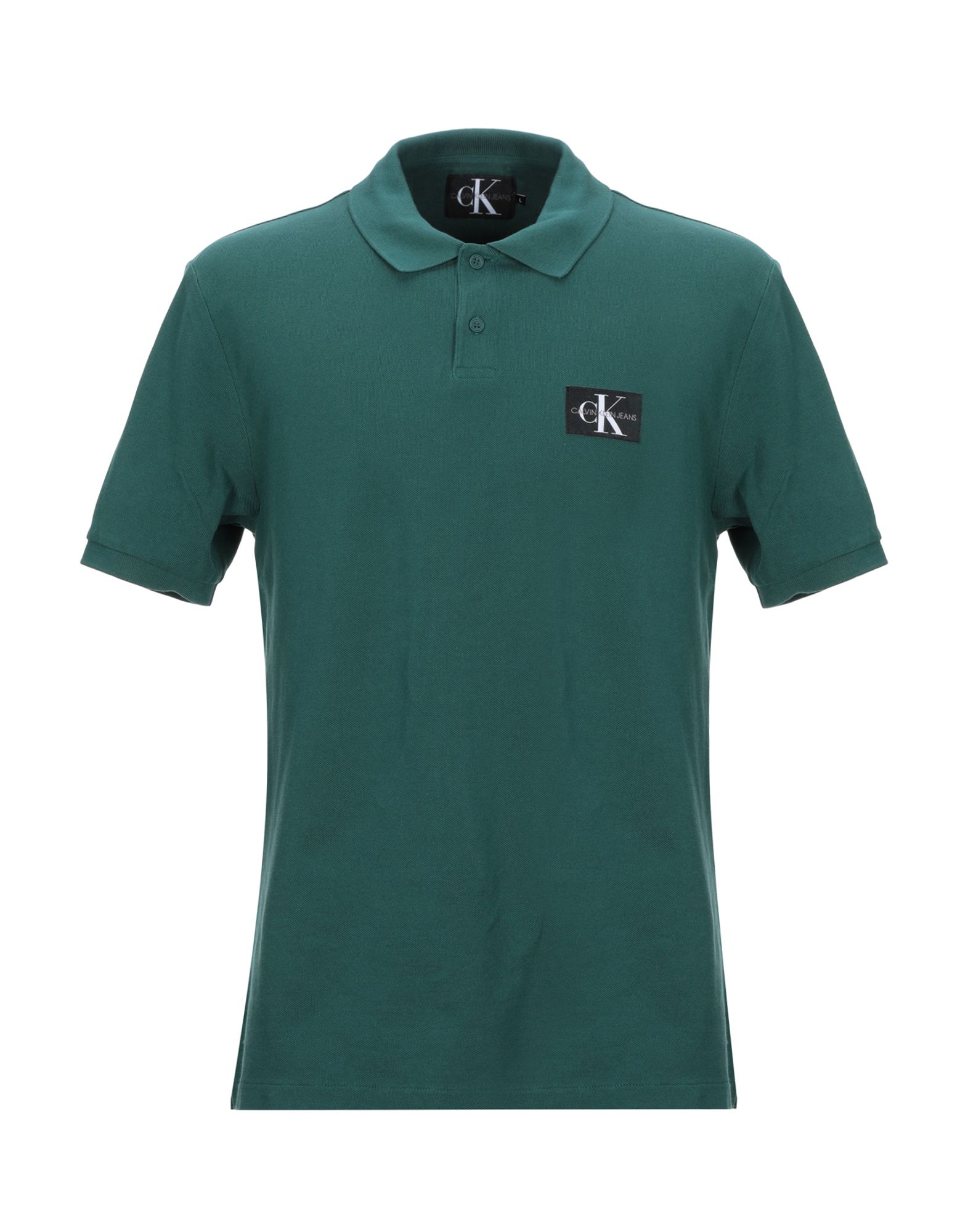 《セール開催中》CALVIN KLEIN JEANS メンズ ポロシャツ ダークグリーン XS コットン 100% MONOGRAM LOGO REGULA