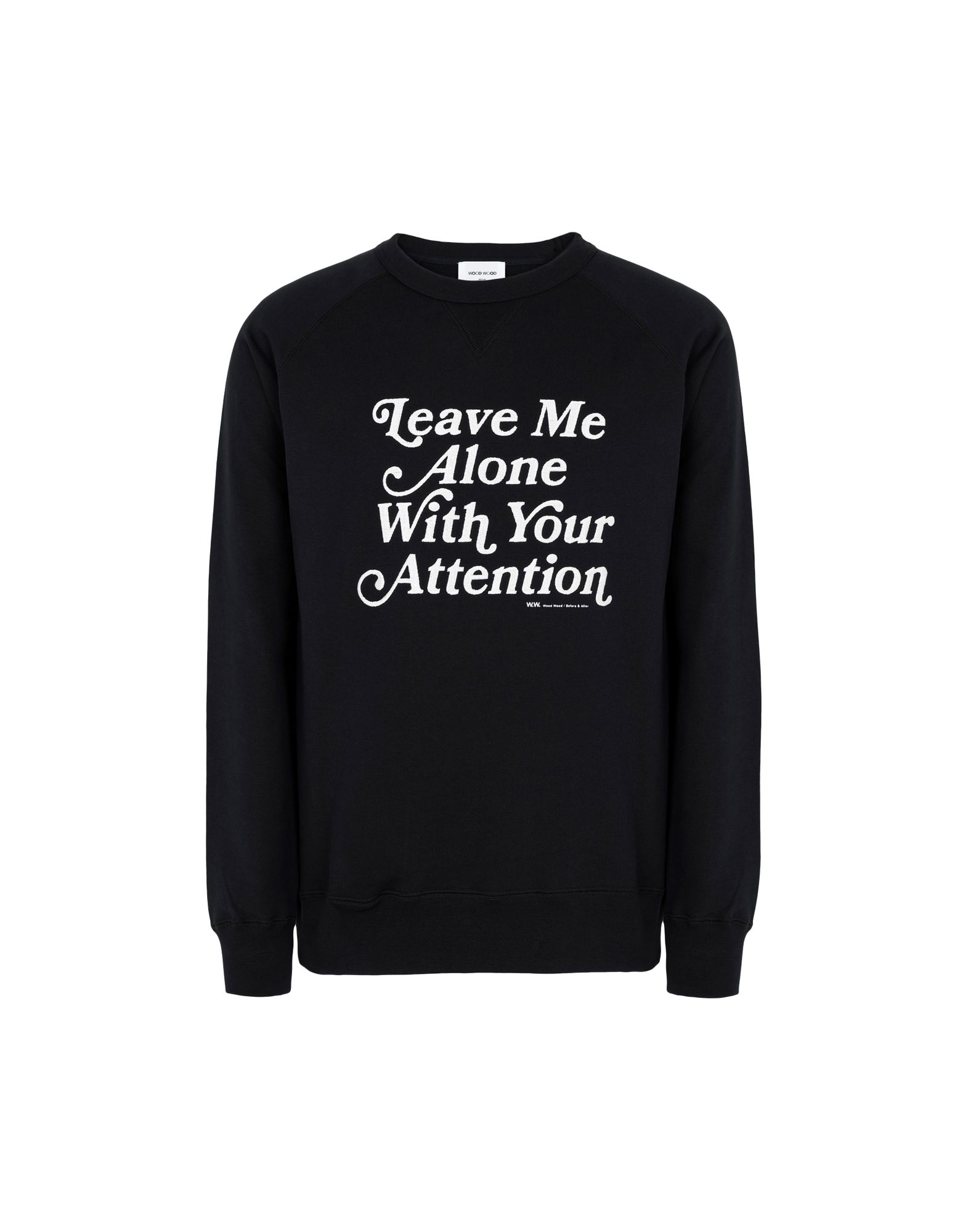 《送料無料》WOOD WOOD メンズ スウェットシャツ ブラック S コットン 100% Hester sweatshirt