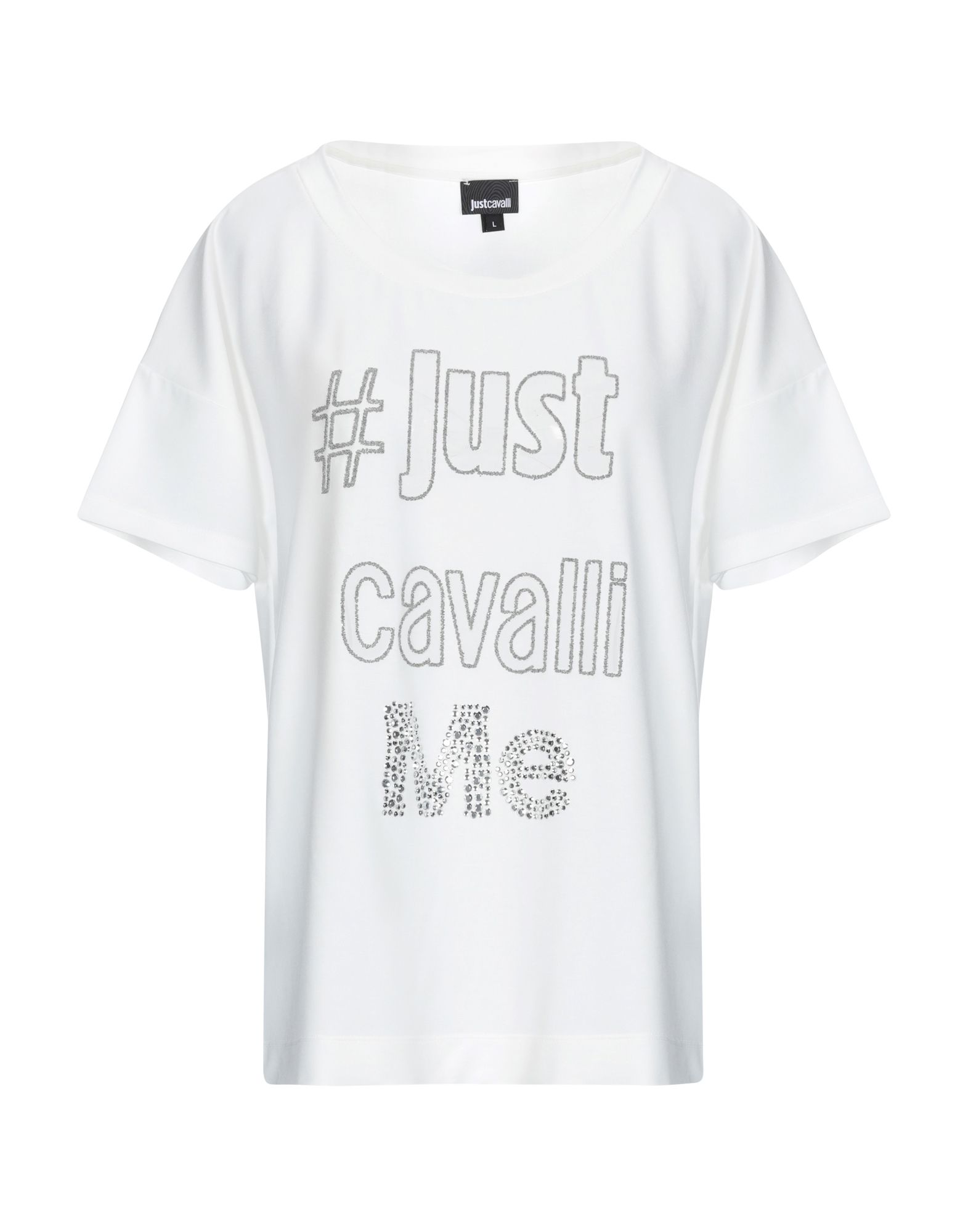 《セール開催中》JUST CAVALLI レディース T シャツ ホワイト XS レーヨン 78% / ポリエステル 17% / ポリウレタン 5%