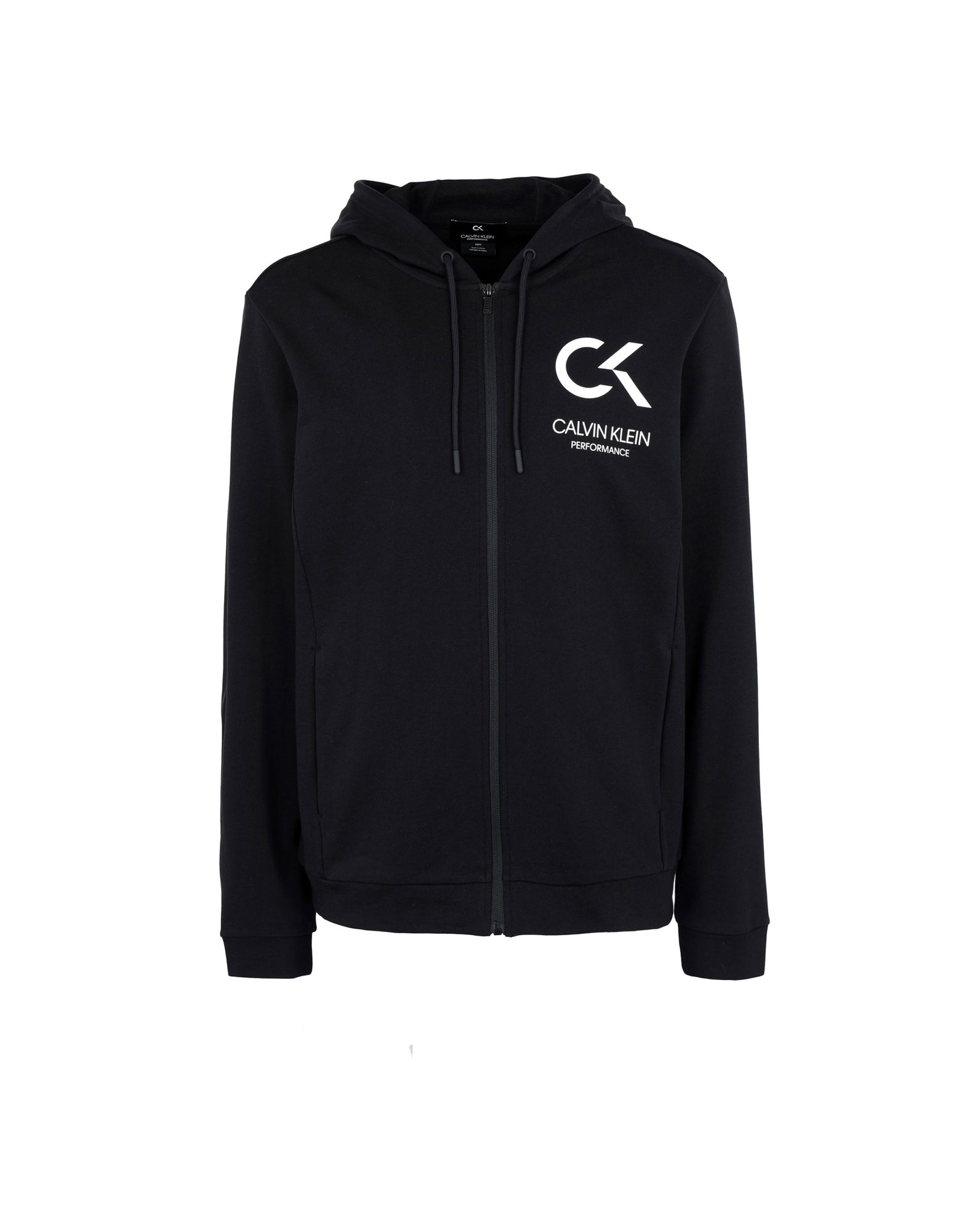 《送料無料》CALVIN KLEIN PERFORMANCE メンズ スウェットシャツ ブラック S コットン 100% fz hoody logo
