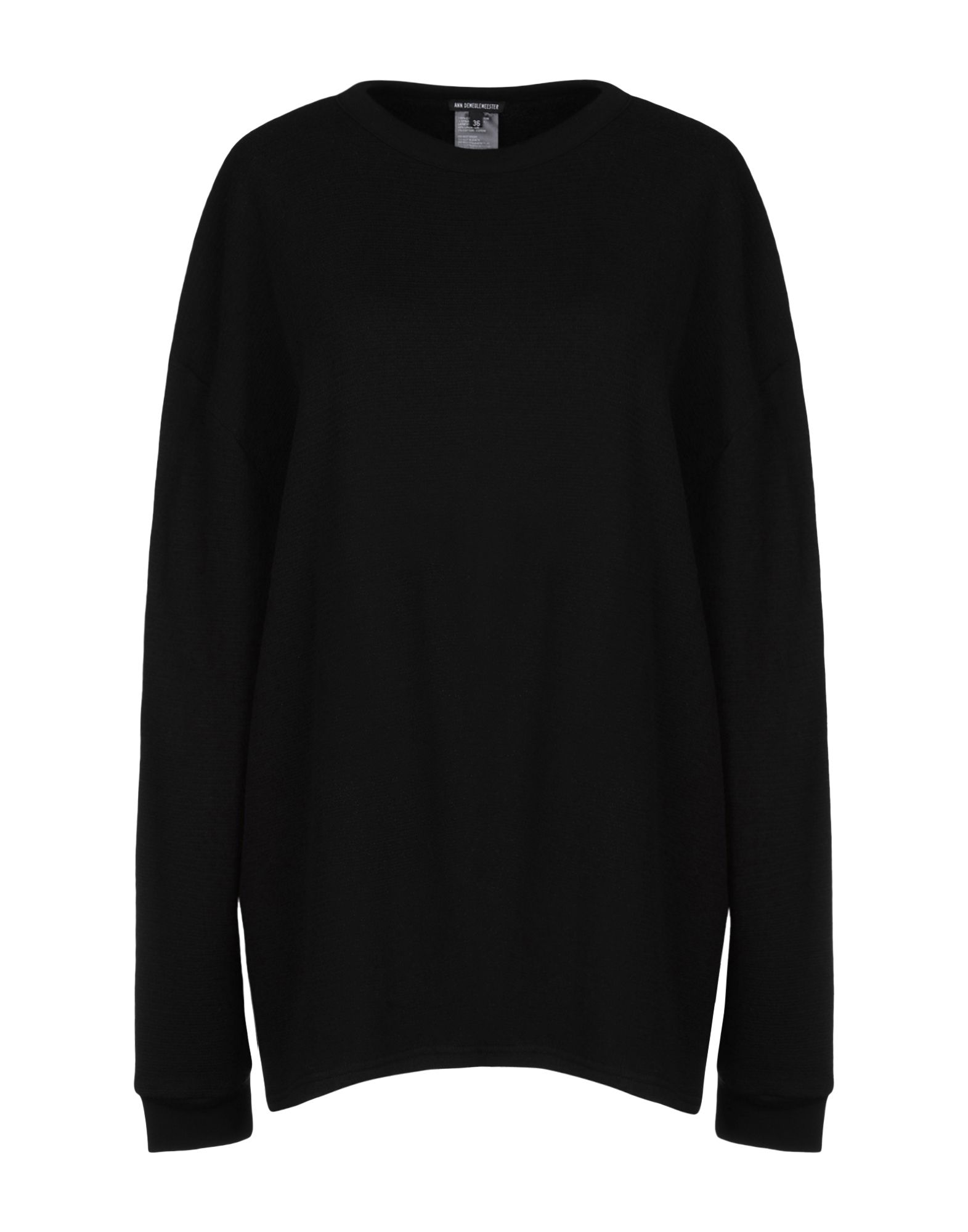 《送料無料》ANN DEMEULEMEESTER レディース スウェットシャツ ブラック 36 コットン 100% / ウール / 麻