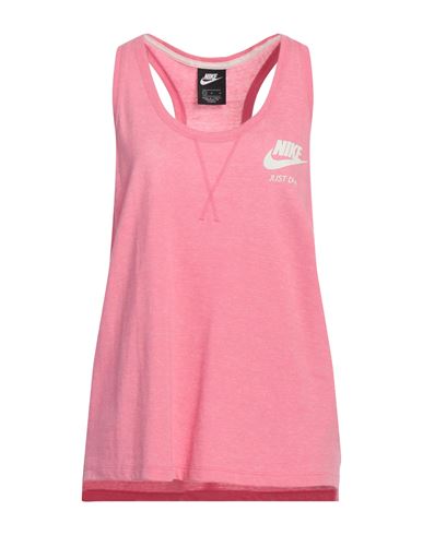 Nike Woman Tank Top Pink Size L Cotton, Polyester