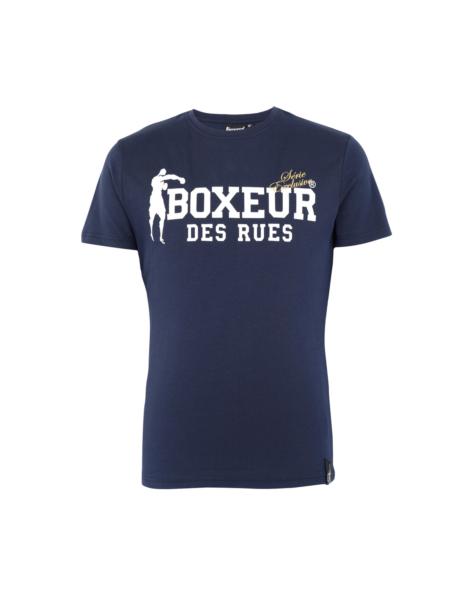 《送料無料》BOXEUR DES RUES メンズ T シャツ ダークブルー S コットン 95% / ポリウレタン 5% T-SHIRT BOXEUR LOGO FRENCH FLAG