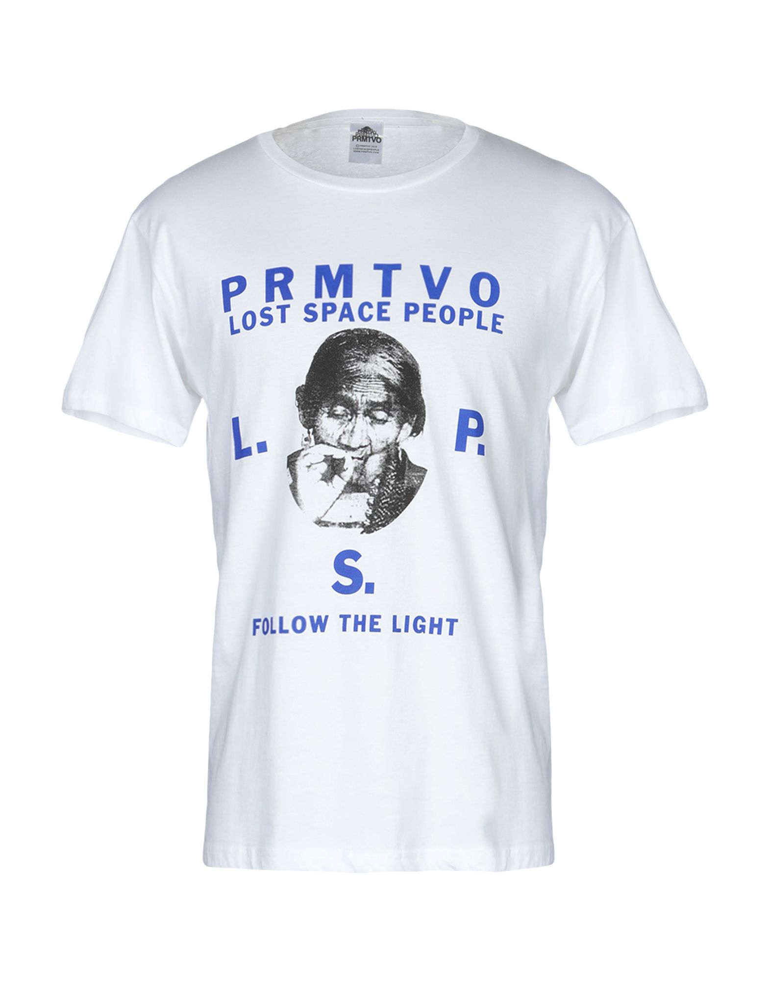 《送料無料》PRMTVO メンズ T シャツ ホワイト L コットン 100%