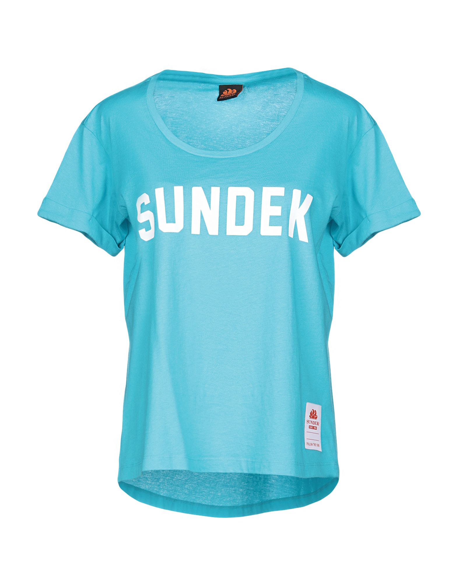 《送料無料》SUNDEK レディース T シャツ ターコイズブルー XS コットン 100%