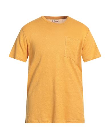 Mc2 Saint Barth Man T-shirt Ocher Size S Linen In Yellow