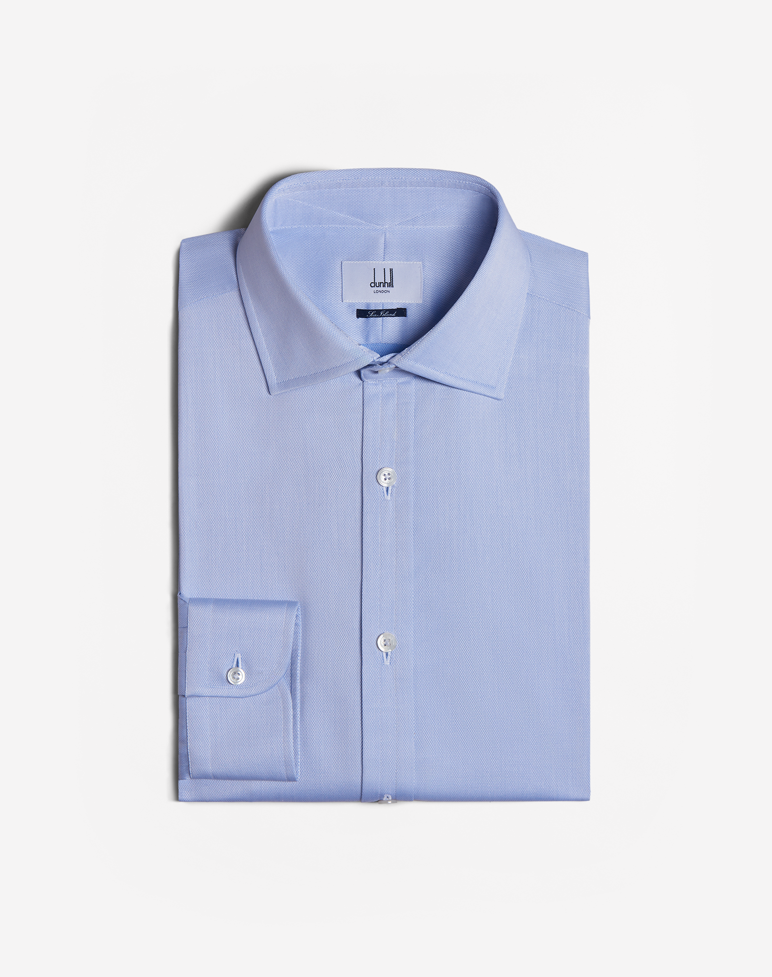 Dunhill Sea Island Cotton Formal Shirt In Blue