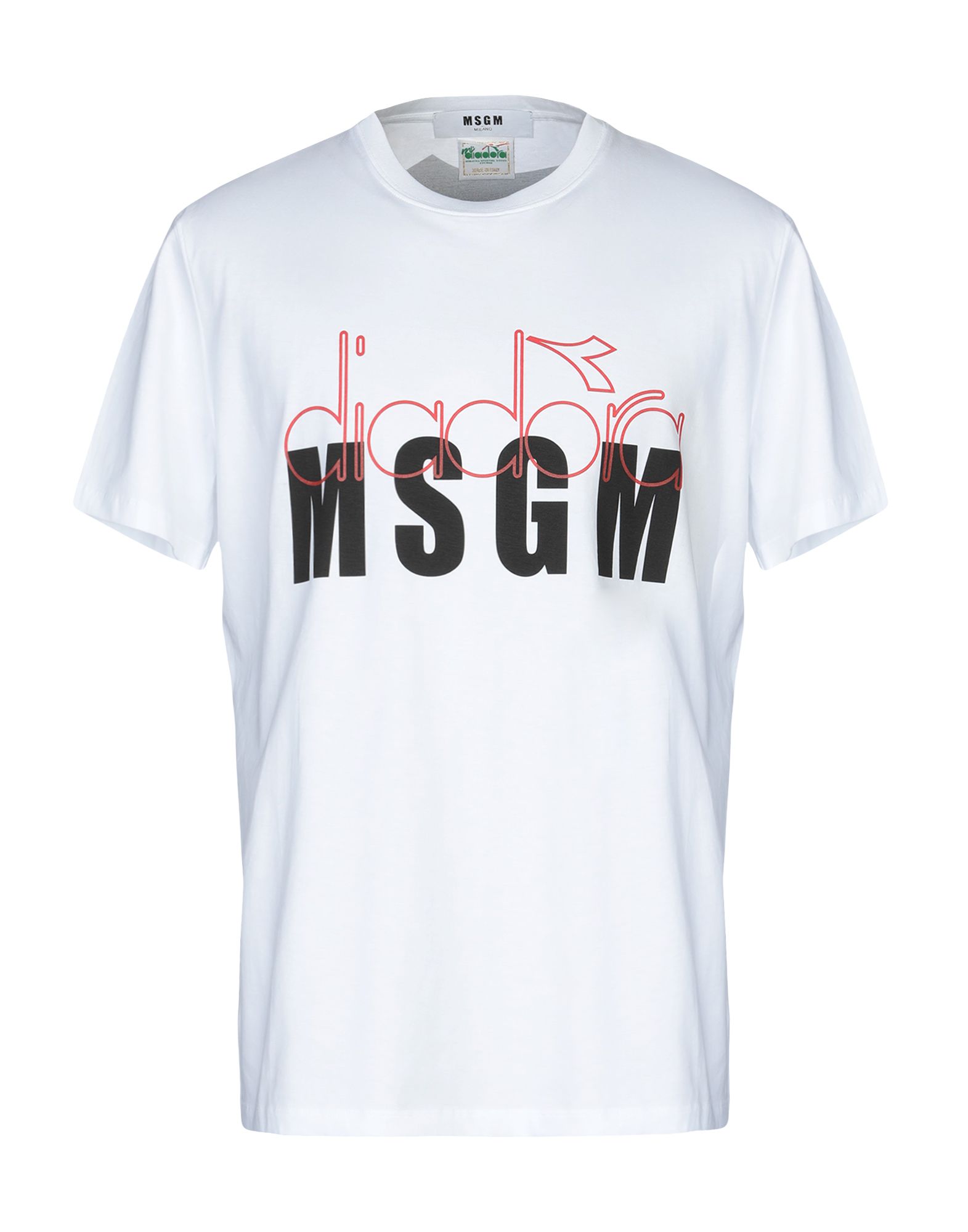 《送料無料》MSGM x DIADORA メンズ T シャツ ホワイト S コットン 100%