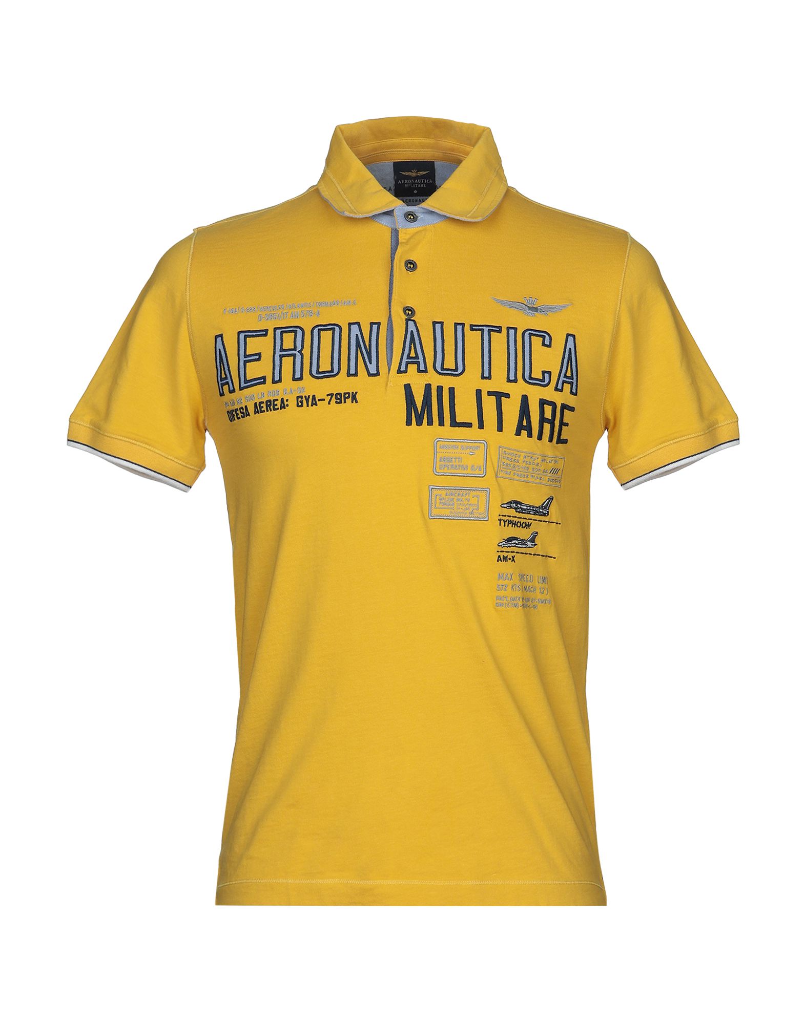 《送料無料》AERONAUTICA MILITARE メンズ ポロシャツ オークル S コットン 100%