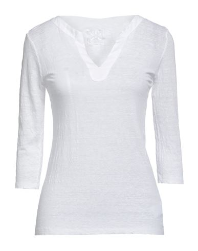 120% Woman T-shirt White Size Xs Linen In Grey