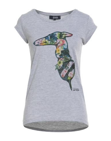 Trussardi Action Woman T-shirt Grey Size M Polyester, Cotton