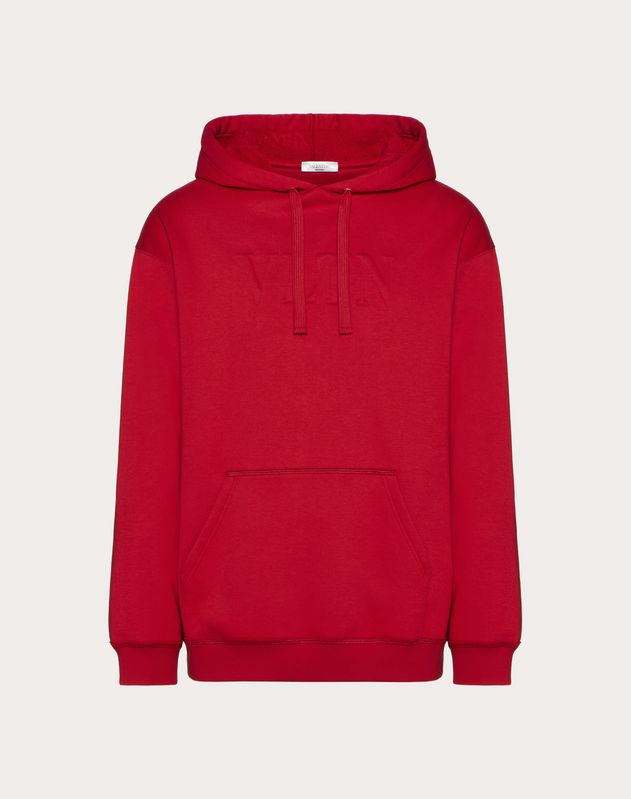 man in red hoodie