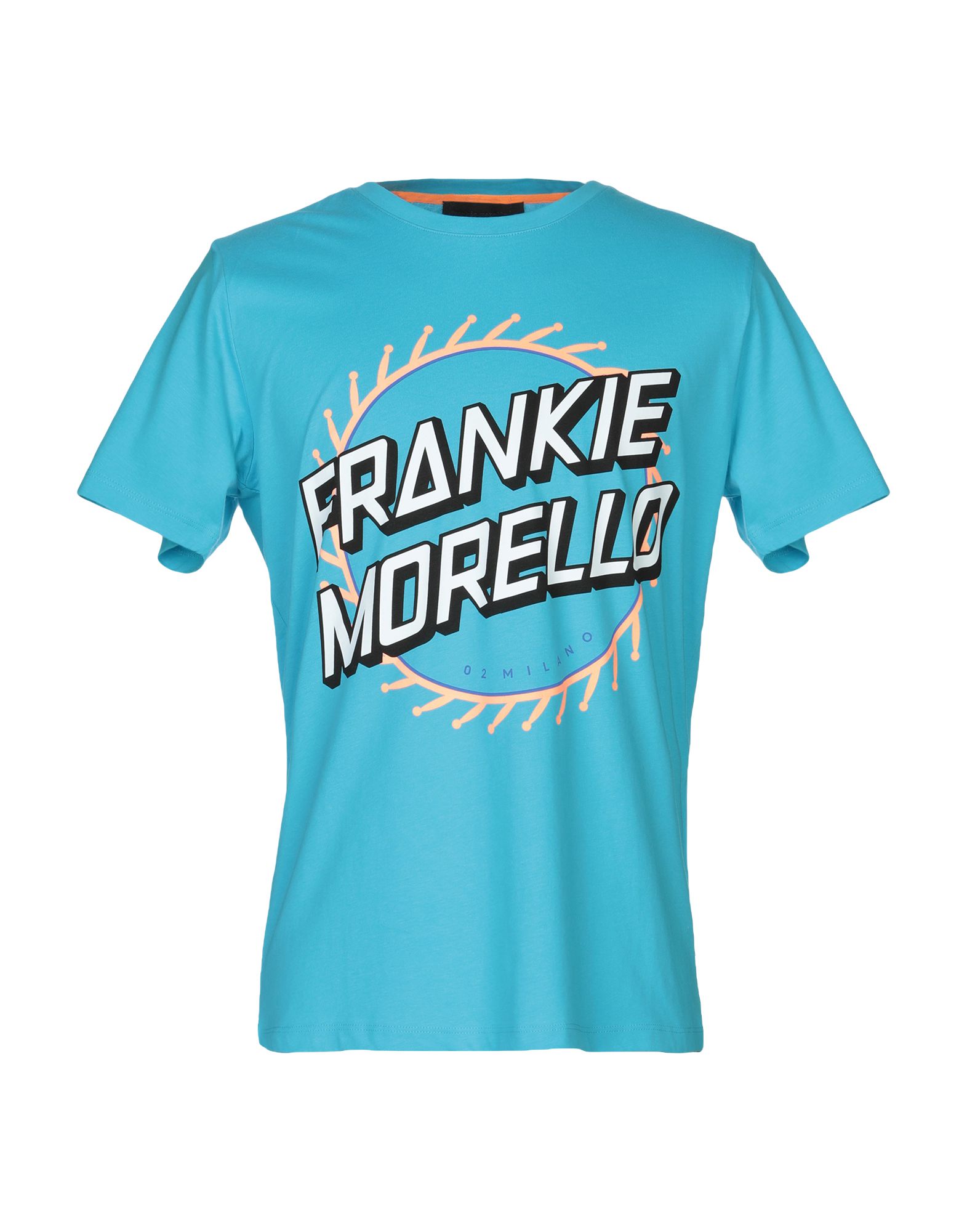 《送料無料》FRANKIE MORELLO メンズ T シャツ ターコイズブルー M コットン 100%