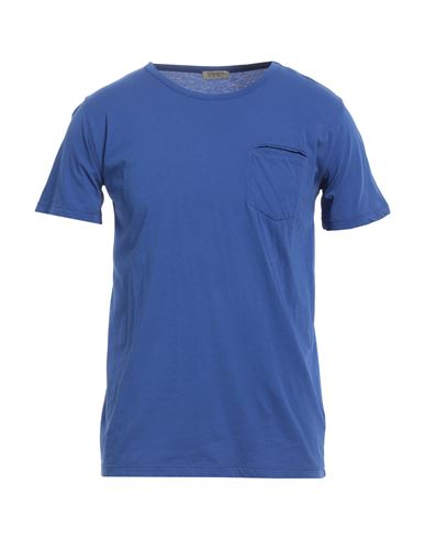 Man T-shirt Blue Size M Cotton