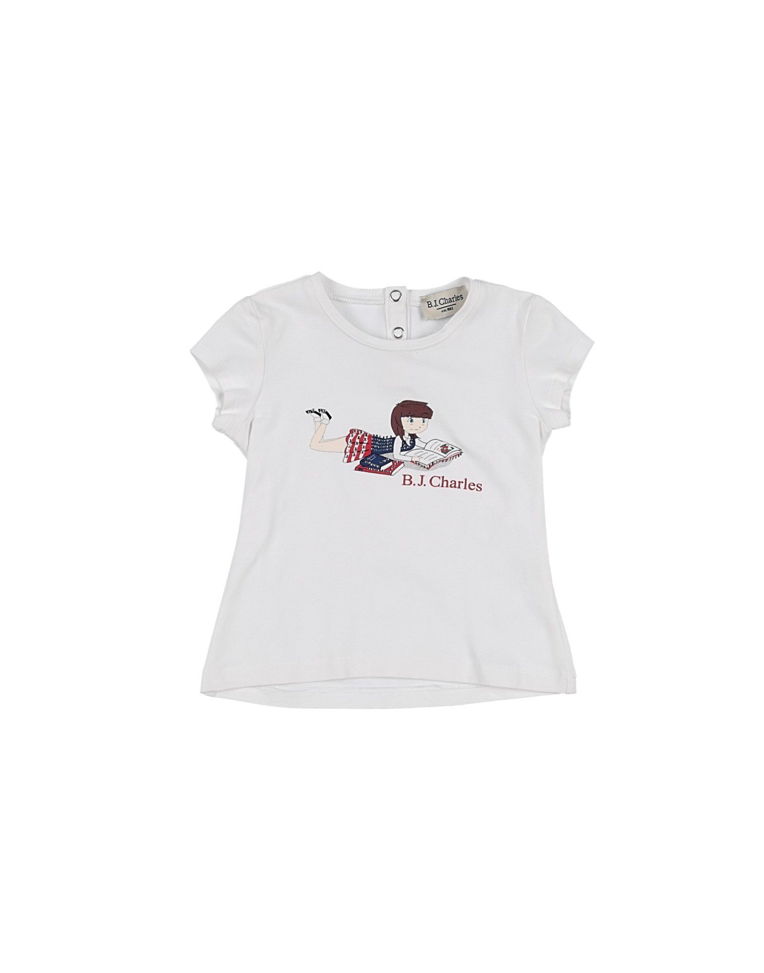 B.j.charles Kids' T-shirts In White